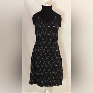 Loft Black & Patterned Dress Sz 4
